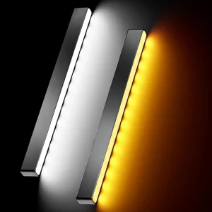 12V OEM LED Car Light Strip Daytime Running Turn Signal Switch Fog Light Assembly White Amber Flashing Light Universal