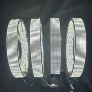 12V Pure White LED Wheel Lights Remote APP Control Wheel Lights 20 Rows for Truck Pickup Off Road