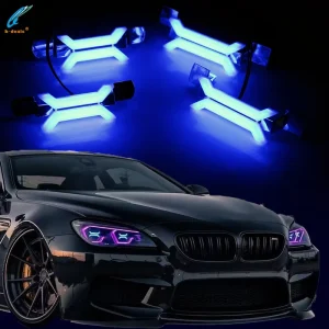 12V RGB Chasing X Concept SMD 3528 LED Crystal Angel Eyes Daytime Running Lights Universal Headlight Accessories Retrofit