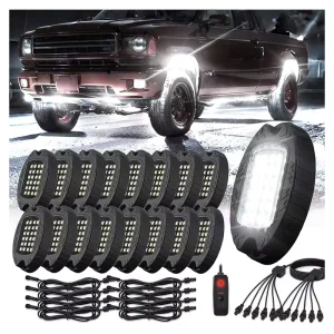 12V RGB Pure White 16 Pods 24 Pods LED Truck SUV ATV Boat Motorcycle Underbody Ambient Light