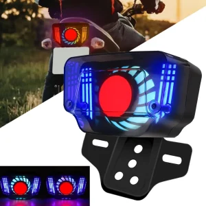 12V RGB Strobe Brake Lamp Integrated LED Sequential Turn Signal Light Motorcycle Tail & Warning Light