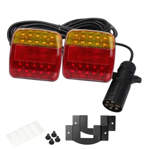 12V Rechargeable LED Magnetic Wireless Tail Stop Turn Signal Light Kit IP67 Waterproof Aluminum Alloy Construction Truck/Trailer