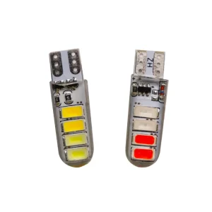 12V T10 194 168 LED W5W Signal Light Bulbs 5630 Strobe Dual Color Wedge Lights Car Interior Dome License Plate Parking Light