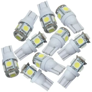12V T10 LED Bulb 5SMD 5050 Super Bright Blue Headlight 6500k for Car Interior Dome Map License Plate