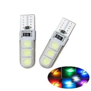 12V T10 W5W Car LED Bulb Turn Signal Light 6SMD White Blue Red Auto Interior Dome Reading Light License Plate Bulbs