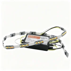 12V Two Color Sequential LED DRL Light Strip Tube with Welcome Mode Flowing Turn Signal Daytime Running Lamp Car Accessories