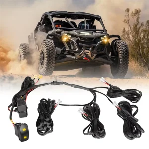 12V UTV Turn Signal Custom Automotive Wire Harness with Rocker Switch for Polaris RZR Ranger Maverick X3 Talon Mule