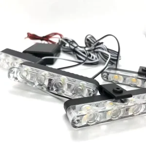 12V Universal Fitment LED Car Grille Light 4X3LED Wireless Remote Strobe Flashing Warning Emergency Side Marker Light