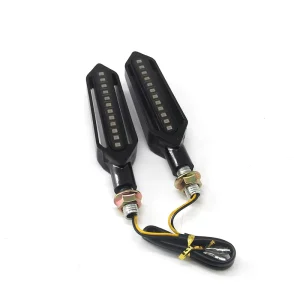 12V Universal Sequential Sweeping Motorcycle Turn Signal Indicator Light 12LED DRL Brake Amber Turn Signal Lamps