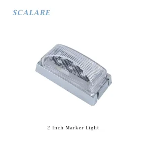 12V Vehicle Truck Trailer Tractor Bus Practical 2″ White LED Side Marker and Clearance Lamp Light