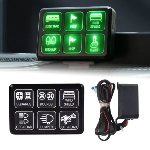 12V Waterproof 6-Group Electronic Relay System for Universal Auxiliary Switch Panel of Vehicles Such As Cars UTVs or Trucks