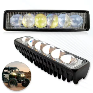 12V Waterproof DRL High Beam Headlights 6 LED 18W Car Work Lights for SUVs Trucks Trailers Off Road Fog Driving Headlamp Bulbs
