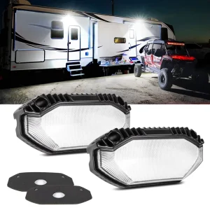 12V White RV LED Lights IP67 Waterproof High Brightness Offroad Work Light Aluminum Housing for Exterior Outdoor Car Light
