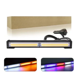 12in COB LED Warning Work Light Bar Car Boat Truck Roof Grid Strobe DRL Flashing Emergency Lamp White Amber Red Blue 12V 24V