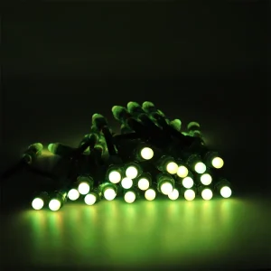 12mm Bullet Smart RGB LED Pixels Outdoor IP67 Waterproof Christmas 5V DC Black Wire Xconnector Pigtails WS2811 Aluminum Alloy