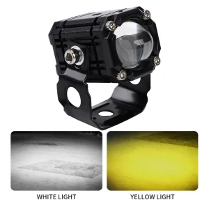 12v Car Accessories Motorcycle Light High Brightness LED Motorcycle Spotlight Modified Headlight Dual Color Square Steel