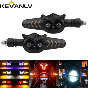 12v Owl Led Motorcycle Turn signal Light White Yellow Dual Color Turn Warning Tail Light for Motorcycle Driving Brake Lamp
