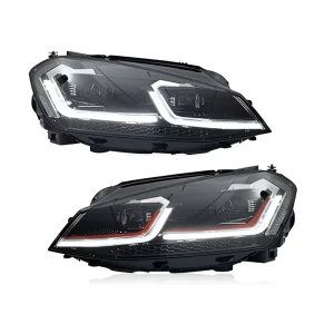 13-20 for Golf 7/Golf 75 Headlight Assembly Upgrade with LED Daytime Running Lights and Turn Signals 12V