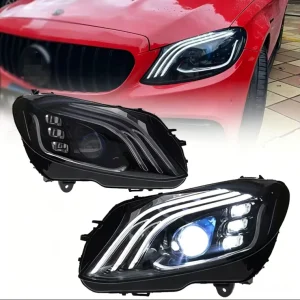 14 18 Mercedes Benz S Class W222 Headlamp Assembly Modification LED Projector 12V New 6000 lm 6000K Daytime Running Lights Turn
