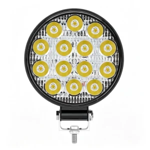 14 LED Round Flood Work Light for Off Road Trucks Heavy Duty IP67 Waterproof Driving Lamp