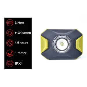 1400 Lumen Rechargeable LED Work Light Cordless Waterproof Portable Design for Outdoor Camping and Job Site Lighting