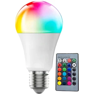 16 Color RGB LED Bulb Dimmable Multicolor Color Changing Light Bulb Remote Memory Function E27 Base PC for Bedroom Indoor Party