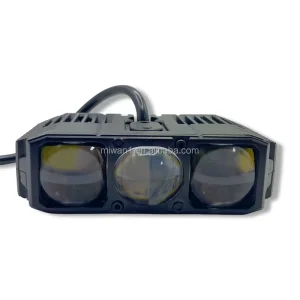 18 Core Design BI LED Lights Dual Color Headlights for Motorcycle Electric Car Lighting Systems Three Lens Spotlights