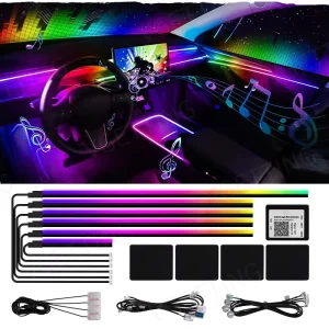 18 In 1 Full Color Symphony Ambient LED Light Auto Interior Decor Atmosphere Lamp App Control Streamer Car Interior Lighting