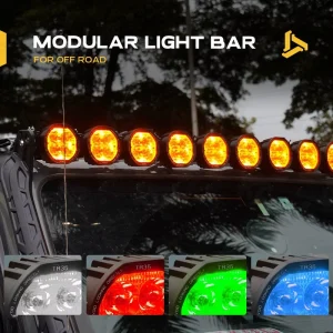 18 Inch RGB Modular LED Bumper Driving Light Bull Bar for Chevrolet Colorado GMC Canyon 4Runner Jeep Gladiator JT Off Road 4×4