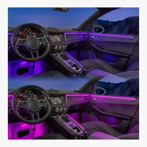 18 in 1 K3X 12V LED Car Ambient Lighting System with 256 Colors & APP Control for Universal Auto Interior