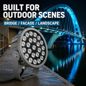 180W AC White Aluminum LED Landscape Architectural Spotlight IP66 Waterproof RoHS Energy Star Certified Dimmable Wall Facade