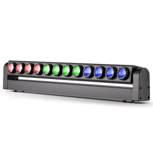 180W LED Stage Bar Swing Dot Beam Wall Washer Light 12X15W RGBW 4in1 Strobe Moving Wall Washer Light for DJ Concert Event Show