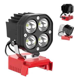 18V Battery Cordless Work Light Compatible with Milwaukee 18V Battery 40W 6000LM Flashlight LED Flood Light