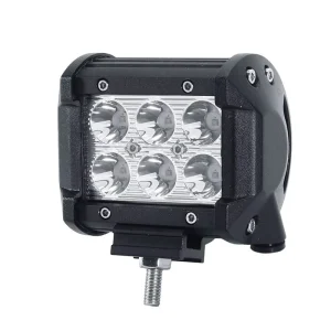 18W 4″ Spotlight Type LED Work Light for Off Road Vehicles Double Row 6 Lights for Overhead Motorcycle Lighting