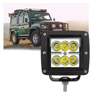 18W Cube LED Work Light Off Road Driving Reserve Lights Spot Flood Beam Square Fog Lamp Auto Lighting System