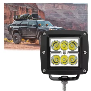 18W Cube LED Work Lights Offroad 36V Pod 10V Flood Beam IP67 Waterproof 1260lm 6000-6500K for Car