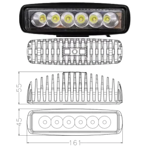 18W LED Light Bar System Automotive Square Warning Light