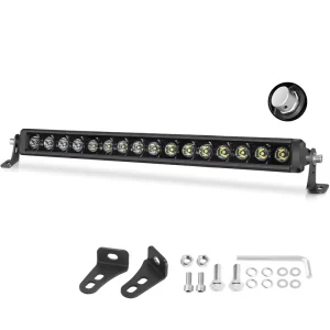 18inch White LED Spot Light Bar for Boat & Offroad UTV ATV IP67 Waterproof 80W High Power Universal Fitment
