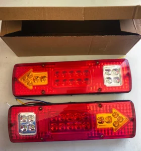 19 LED Heavy Duty Rear Tail Light Assembly Waterproof IP67 Certified Plug & Play for Trucks Trailers SUVs Boats (12V/24V)