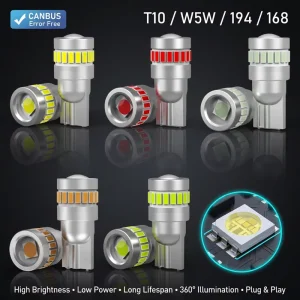 194 W5W T10 LED Light Bulb 6000K White Amber Canbus Error Free Car Interior Dome Map Door Courtesy License Plate