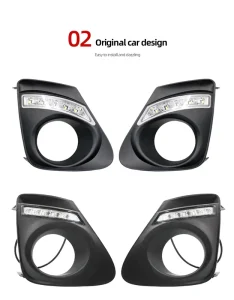 1Pair LED for to Yota Corolla DRL Daytime Running Light Daylight Fog Lamp Cover with Turn signal Lamp