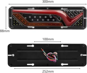 1X30CM 24V LED Clear Rear Brake Turn Signals New Car Exterior Tail Lights for Trailer Caravan Tractor Trailer Lights