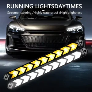 1pc Flexible LED DRL Strip Sequential Scan Flow Turn Signal Light Waterproof for Car Headlight Exterior Modification