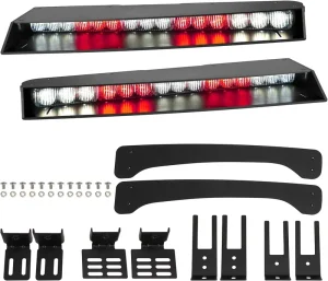 2-15 LED Visor Light Bar 29 Flash Patterns Interior Upper Windshield Split Mount Emergency Hazard Warning Strobe Light Kit