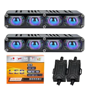 2/3/4/5/6 Lens LED Grille Light High Low Beam Spotlights Driving Headlights for Universal Car Truck Motorcycle ATV