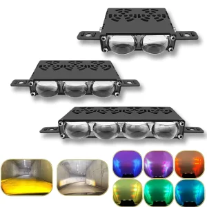 2 3 4 Lens Car Grille Light Motorcycle Auxiliary Driving LED Headlight Truck Off road Vehicle Daytime Running Lights High