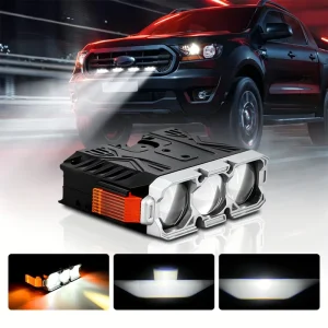 2/3 Lens Car Grille Light Motorcycle LED Spotlight Auto Exterior Waterproof Fogdriving Auxiliary Fog Off road Work Lamp