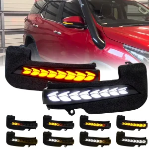 2 Designs LED Dynamic Turn Signal Lamps for Toyota Fortuner Hilux Innova2016+ White Flash When Lock unlock Blinker Lights