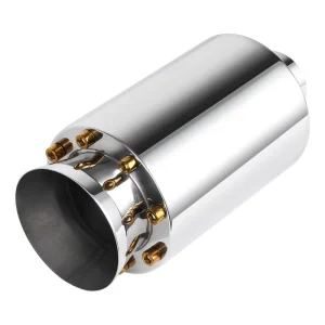 2′ ID Stainless Steel Exhaust Muffler Pipe for Universal Performance Tuning Muffler with Gold Bolts