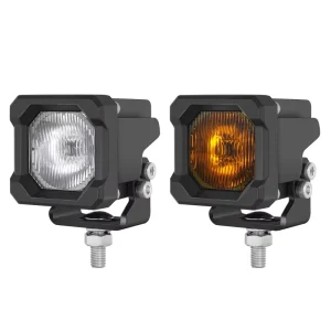 2 Inch 50W Pair SAE J581 Tested 12V Auxiliary High Beam Lamps White Amber Color Aux Driving Lights for Cars